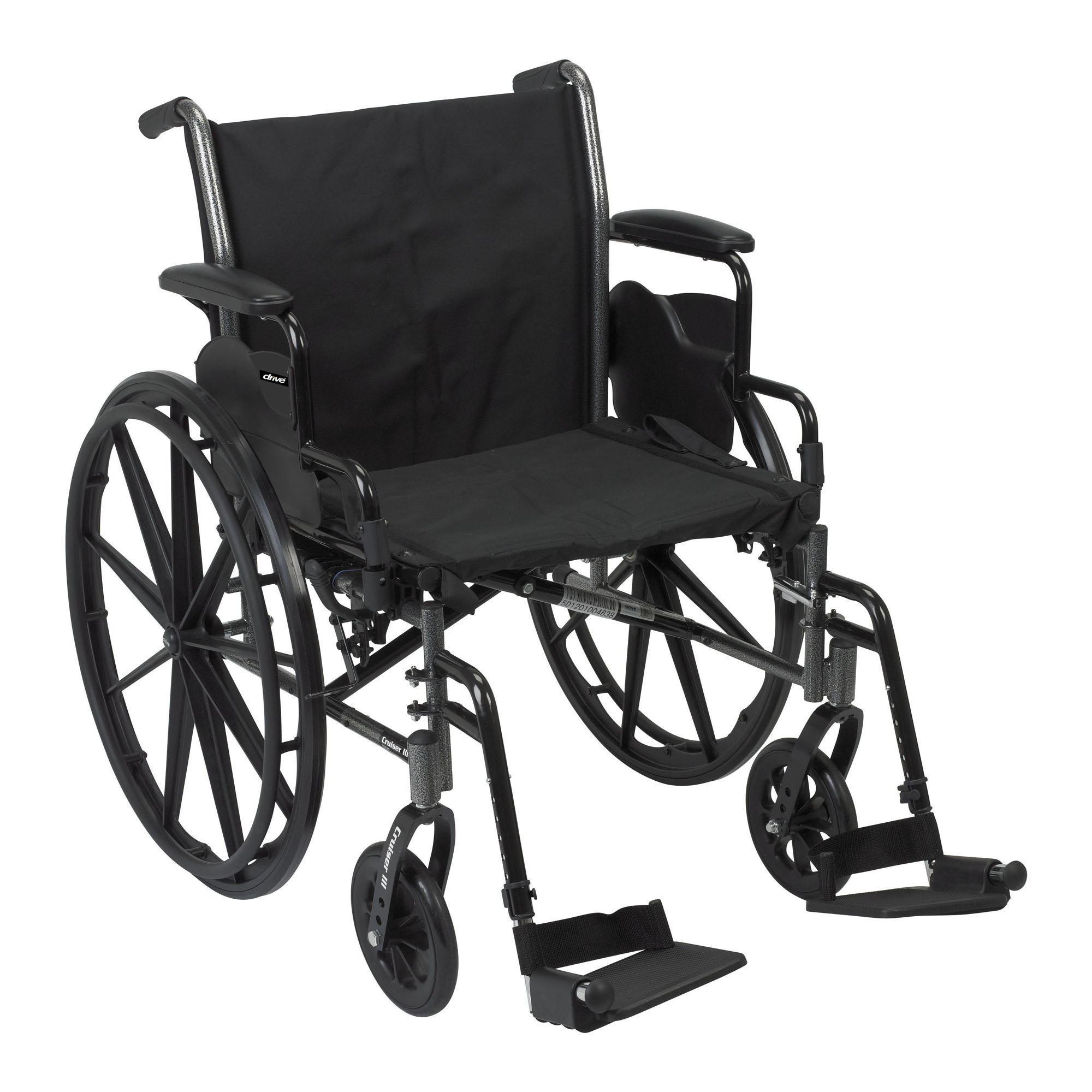 McKesson Lightweight Wheelchair with Flip Back, Padded, Removable Arm, Composite Mag Wheel, 20 in. Seat, Swing-Away Footrest, 300 lbs.