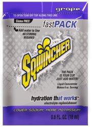 Sqwincher Fast Pack Grape Electrolyte Replenishment Drink Mix, 6 oz. Individual Packet