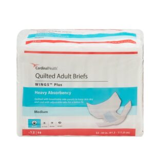 Wings Plus Quilted Heavy Absorbency Incontinence Brief, Medium