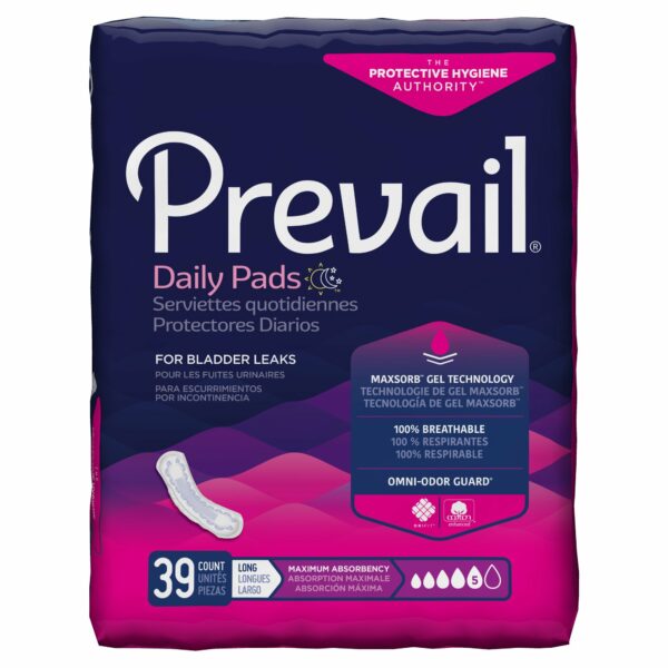 Prevail Daily Pads Maximum Bladder Control Pad, 13-Inch Length