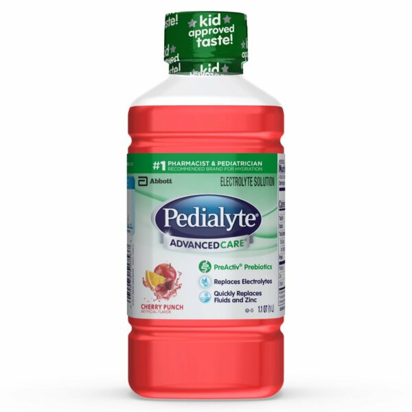 Pedialyte AdvancedCare Cherry Punch Pediatric Oral Electrolyte Solution, 1 Liter Bottle