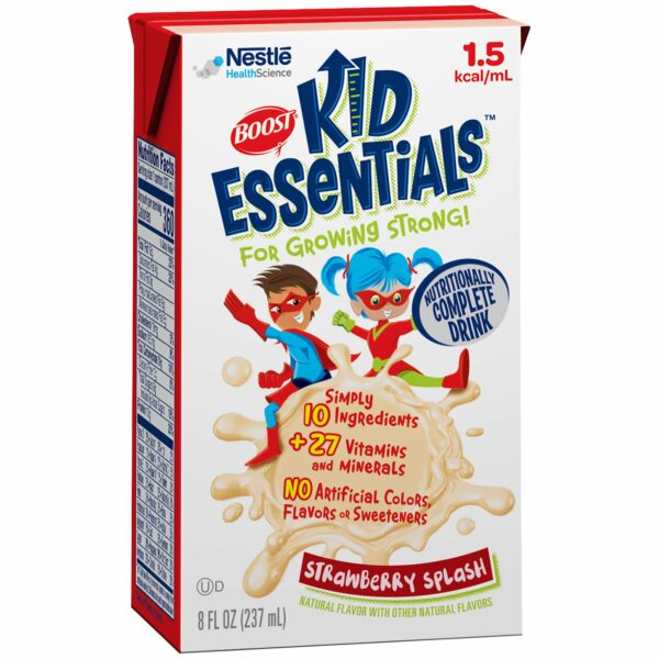 Boost Kid Essentials 1.5 Strawberry Pediatric Oral Supplement / Tube Feeding Formula, 8 oz. Tetra Brik
