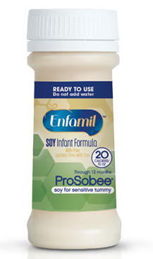 Enfamil ProSobee Ready to Use Infant Formula, 2 oz. Nursette Bottle