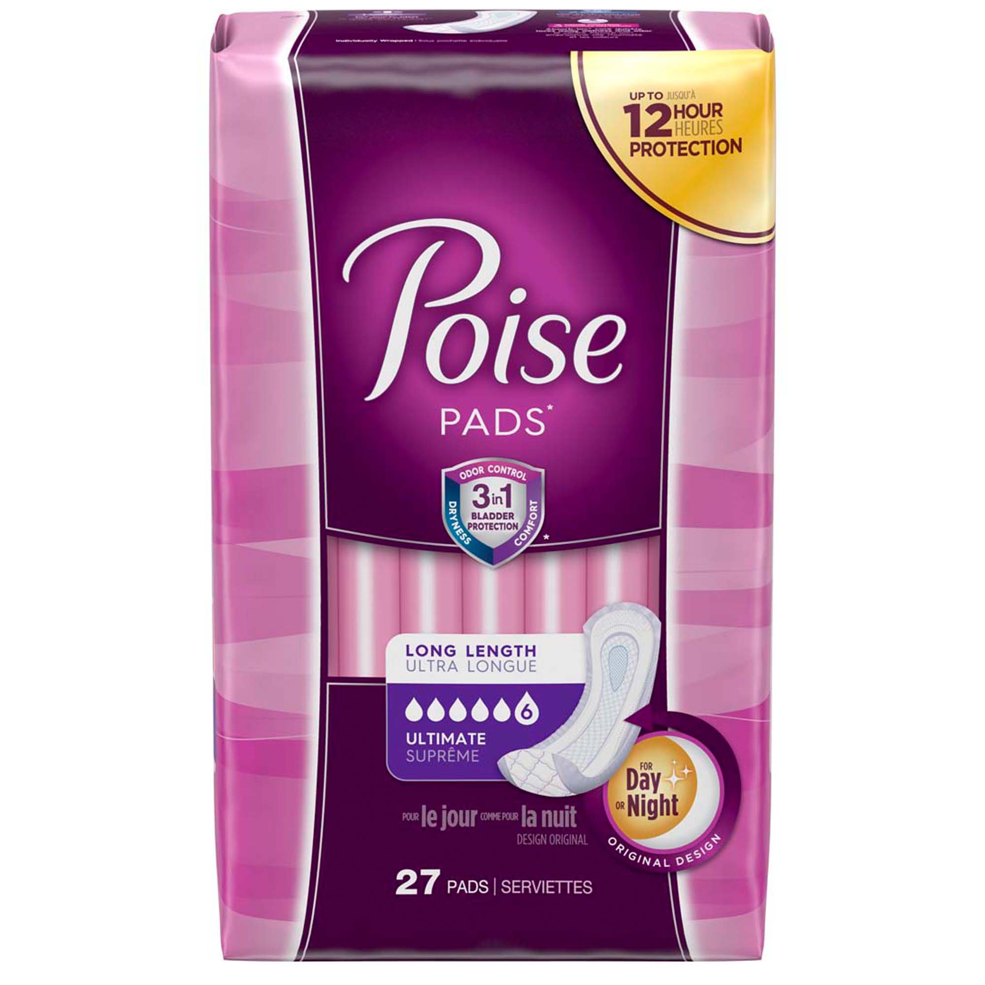 Poise Ultimate Supreme Bladder Control Pad, 15.9-Inch Length