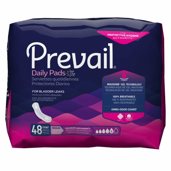 Prevail Daily Pads Maximum Bladder Control Pad, 11-Inch Length
