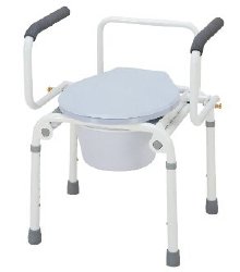 Mertis Drop Arm Steel Commode Chair