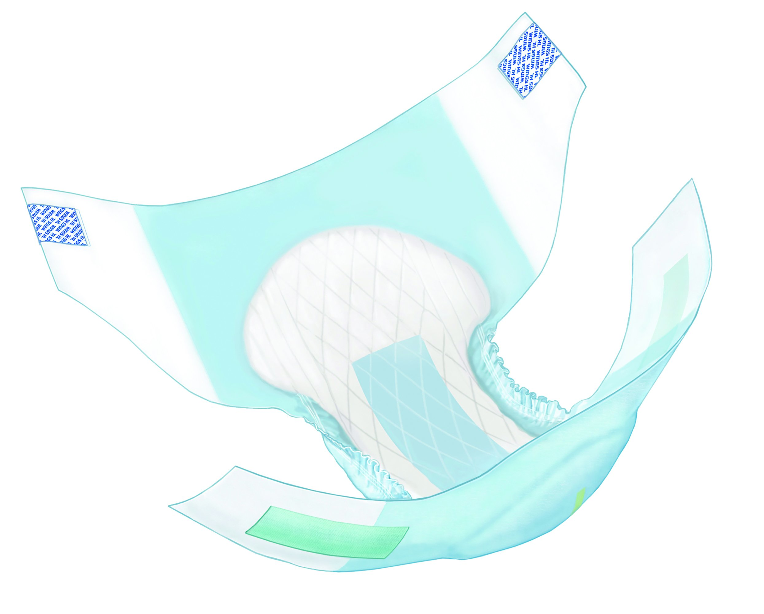 Wings Plus Hook & Loop Quilted Heavy Absorbency Incontinence Brief, Large