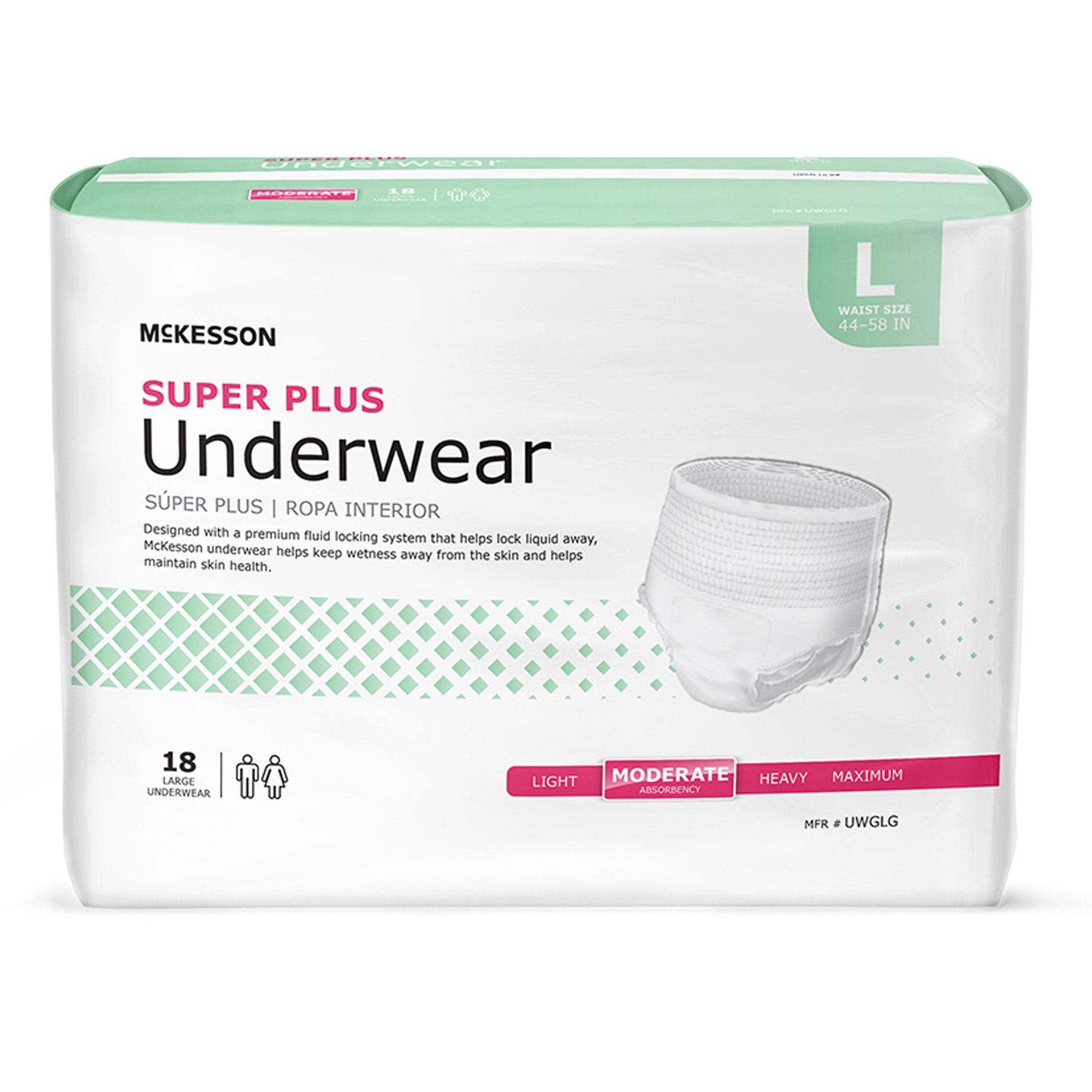 McKesson Super Plus Moderate Absorbent Underwear, Large