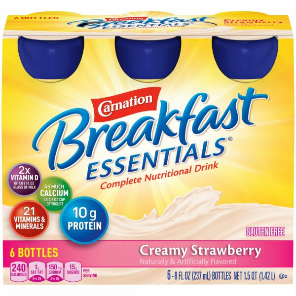 Carnation Breakfast Essentials Strawberry Oral Supplement, 8 oz. Bottle