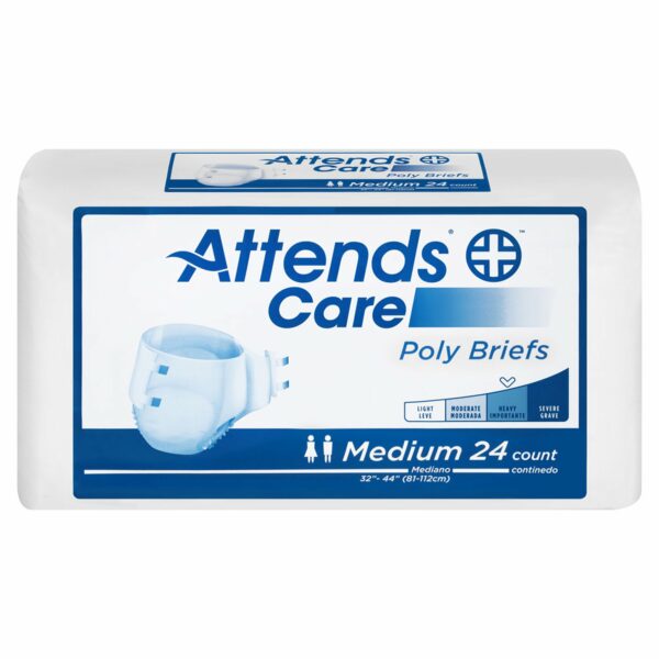 Attends Care Poly Briefs, Medium
