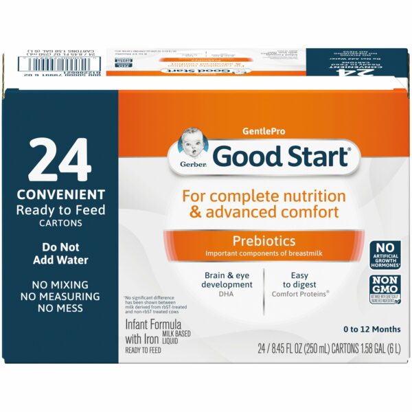 Gerber Good Start Gentle NON-GMO Ready to Use Infant Formula, 8.45 oz. Tetra-Pak