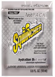 Sqwincher Fast Pack Cool Citrus Electrolyte Replenishment Drink Mix, 6 oz. Individual Packet