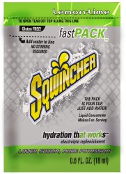Sqwincher Fast Pack Lemon-Lime Electrolyte Replenishment Drink Mix, 6 oz. Individual Packet