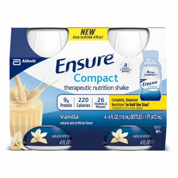 Ensure Compact Therapeutic Nutrition Shake Vanilla Oral Supplement, 4 oz. Bottle