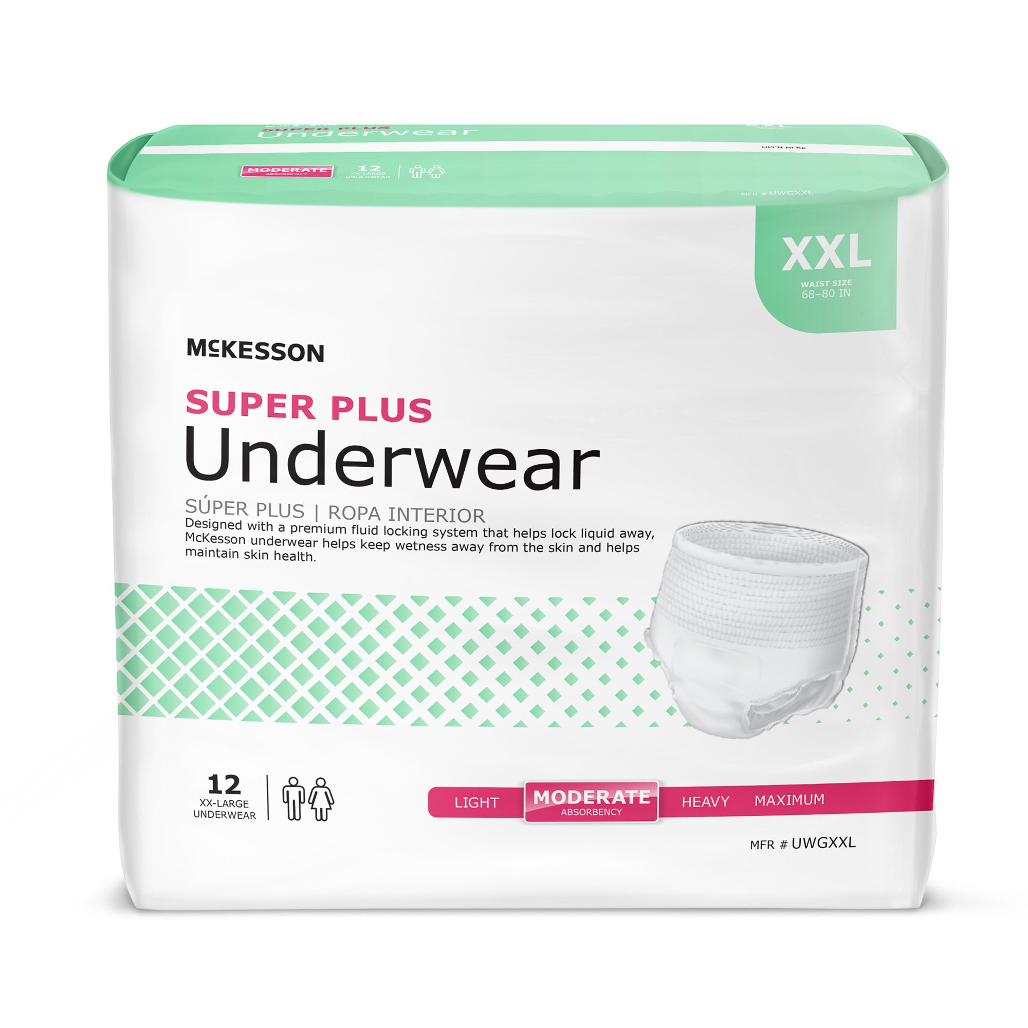 McKesson Super Plus Moderate Absorbent Underwear, Extra Extra Large