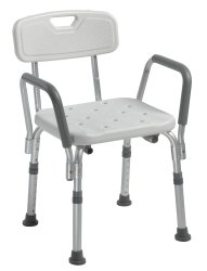 drive Shower Chair with Back and Removable Padded Arms