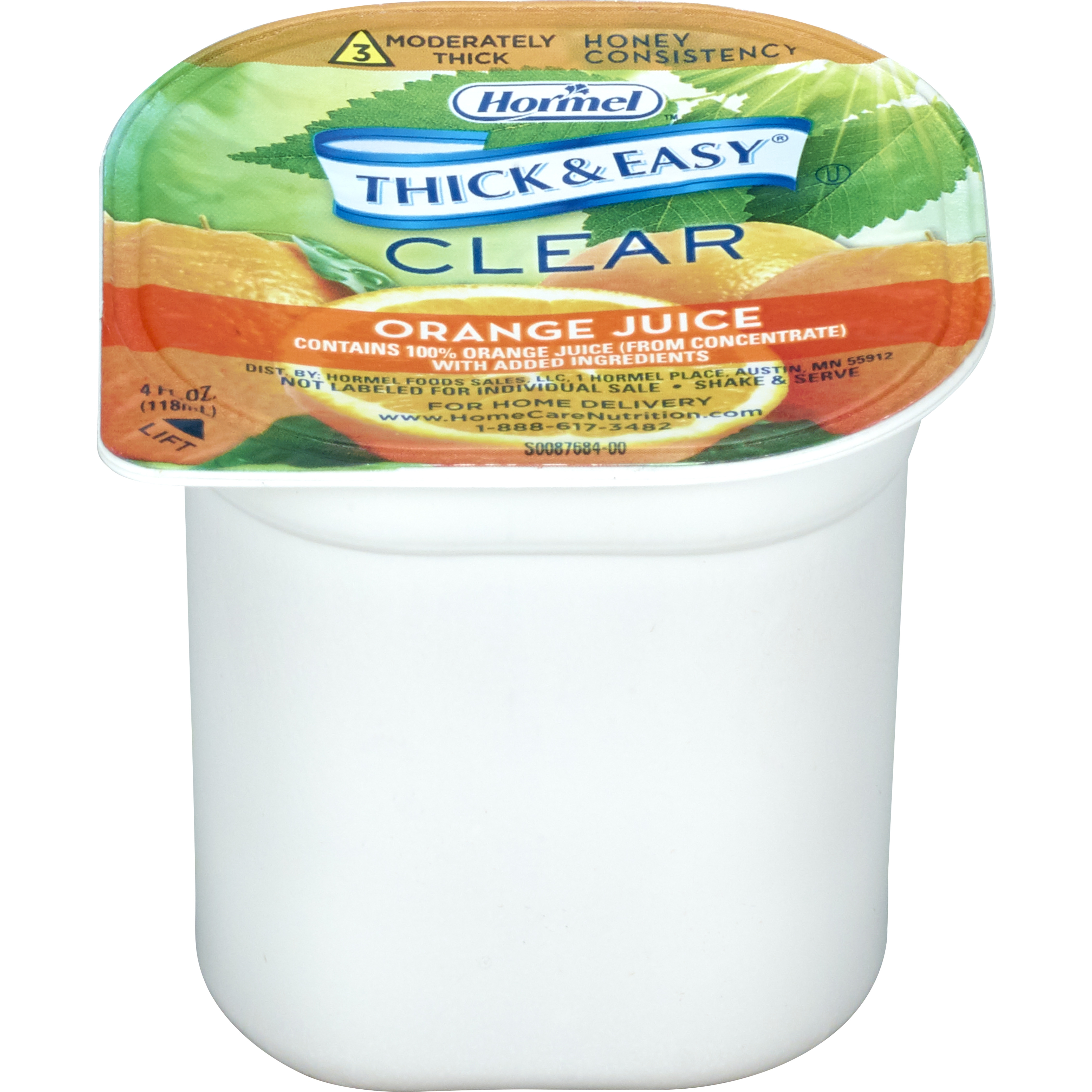 Thick & Easy Clear Honey Consistency Orange Juice Thickened Beverage, 4 oz. Cup