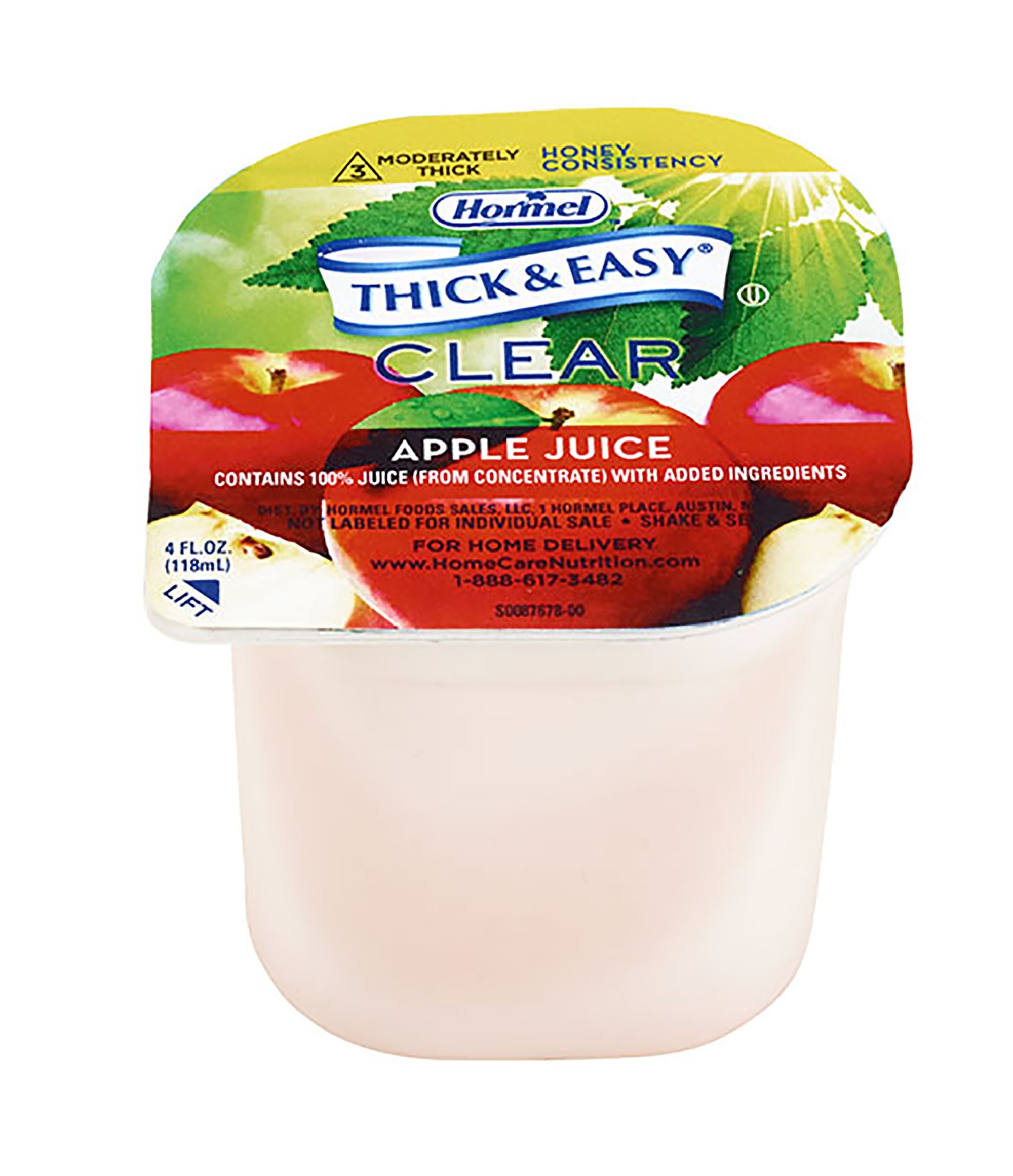 Thick & Easy Clear Honey Consistency Apple Thickened Beverage, 4 oz. Cup