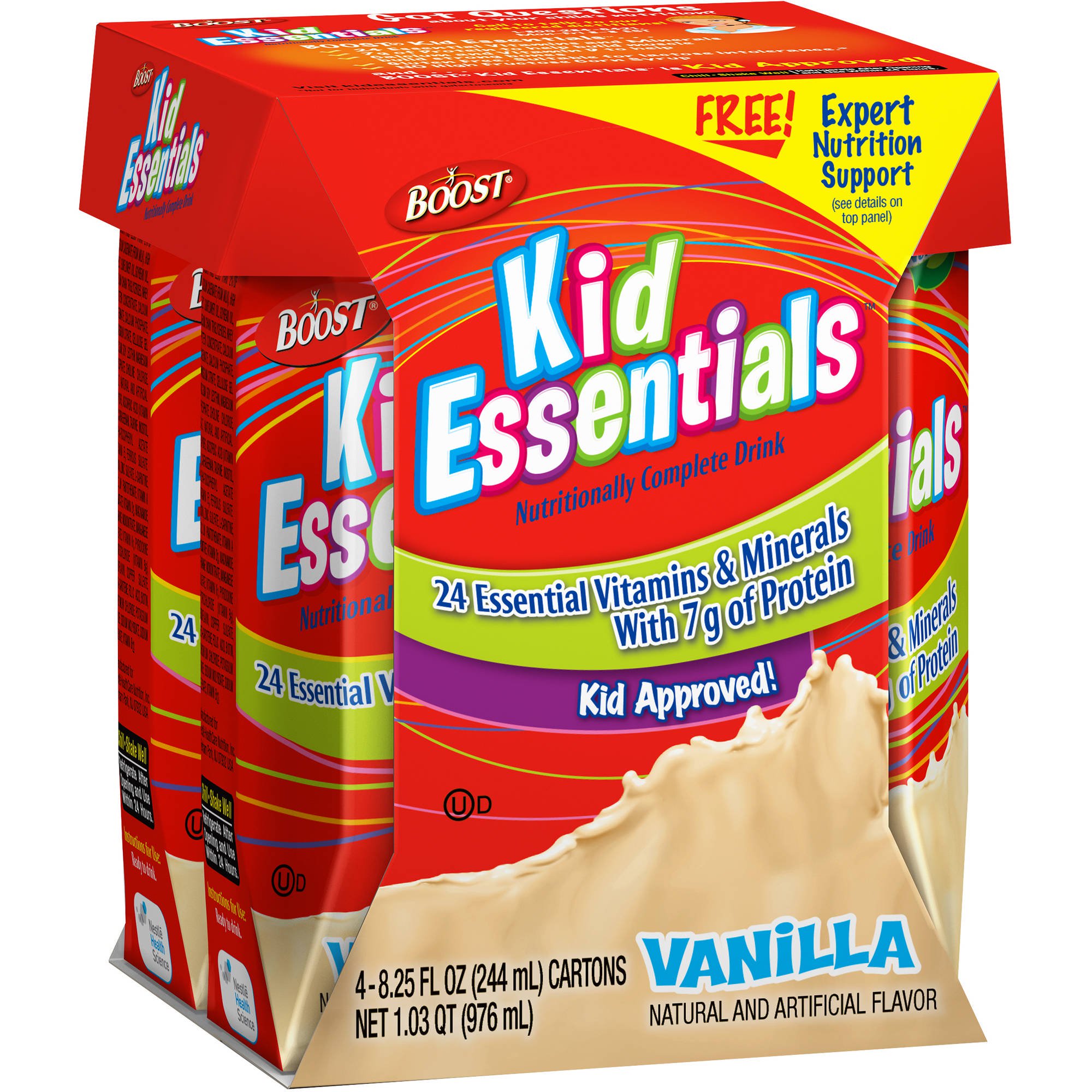 Boost Kid Essentials Chocolate Oral Supplement, 8.25 oz. Carton