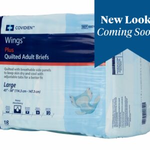 Wings Plus Quilted Heavy Absorbency Incontinence Brief, Large
