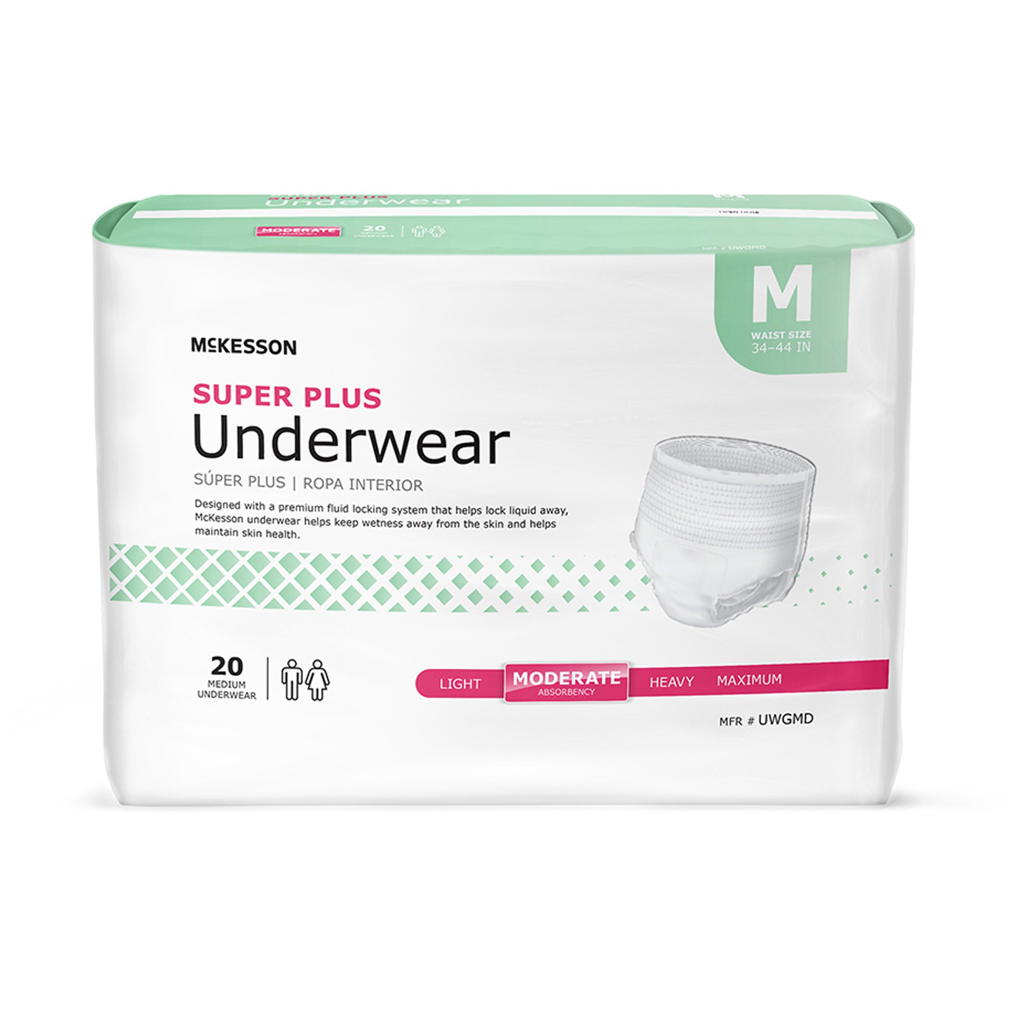 McKesson Super Plus Moderate Absorbent Underwear, Medium