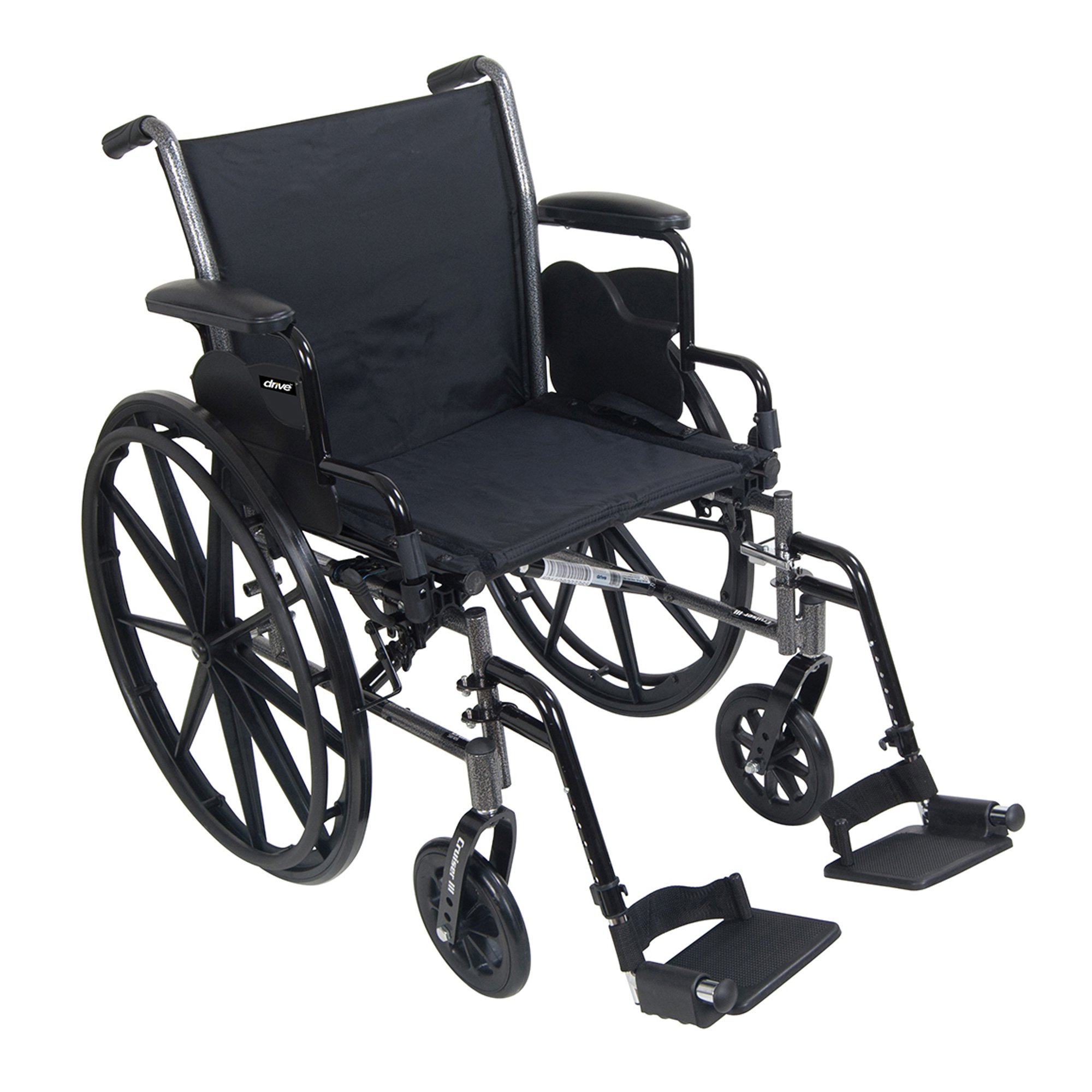 McKesson Standard Wheelchair with Flip Back, Padded, Removable Arm, Composite Mag Wheel, 18 in. Seat, Swing-Away Footrest, 300 lbs.