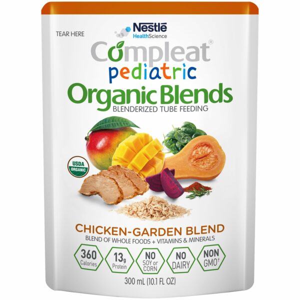 Compleat Pediatric Organic Blends Chicken-Garden Pediatric Oral Supplement / Tube Feeding Formula, 10.1 oz. Pouch
