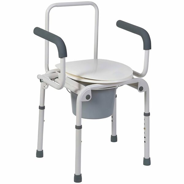 Mabis Drop-Arm Steel Commode