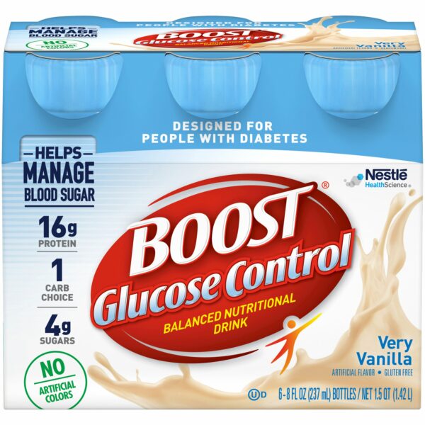 Boost Glucose Control Vanilla Oral Supplement, 8 oz. Bottle, 6-pack