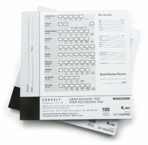 McKesson Consult Urine Reagent Test Strip Recording Pad