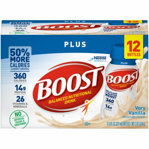 Boost Plus Vanilla Oral Supplement, 8 oz. Bottle, 12 per Pack, 2 Packs per Case