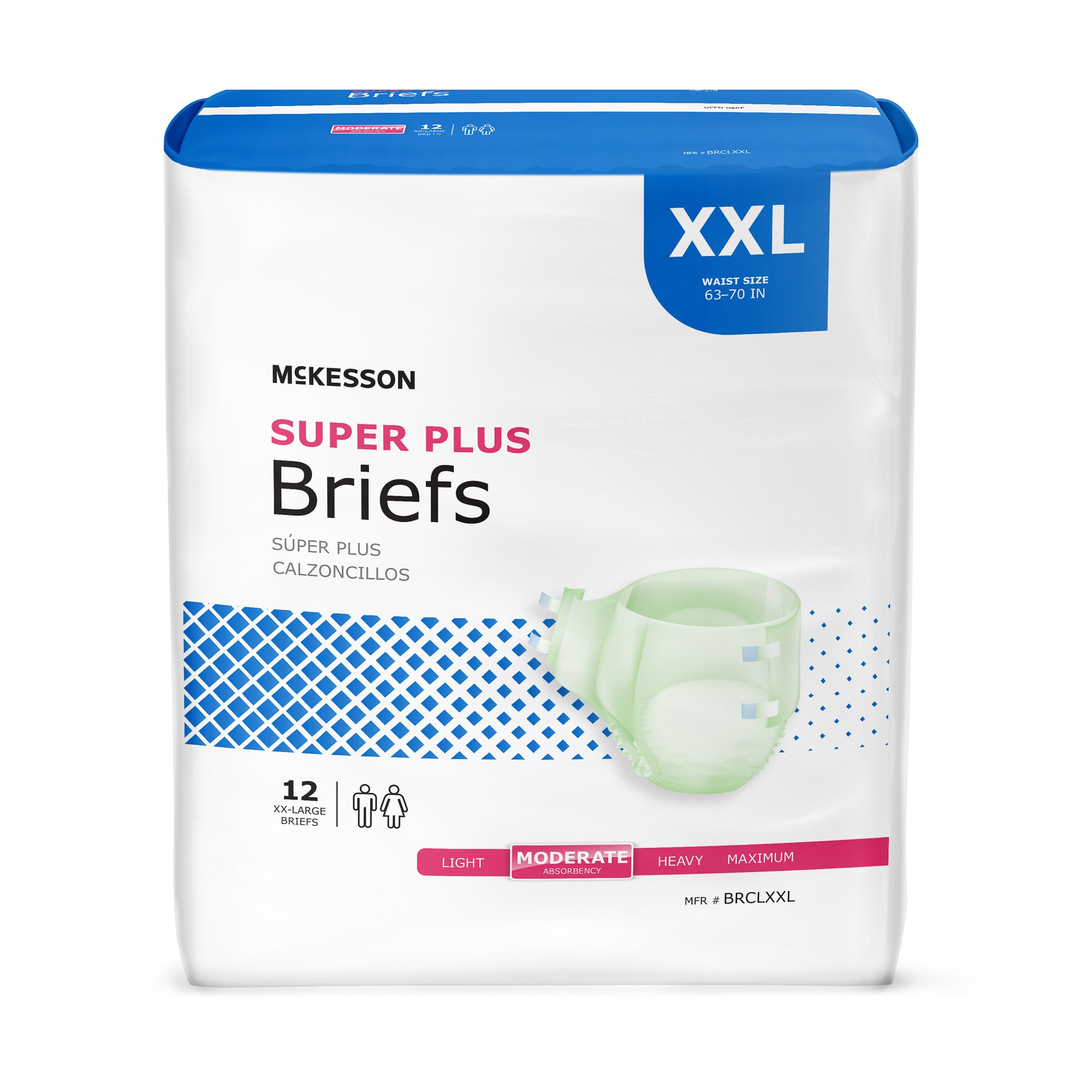 McKesson Super Plus Moderate Absorbency Incontinence Brief, Extra Extra Large