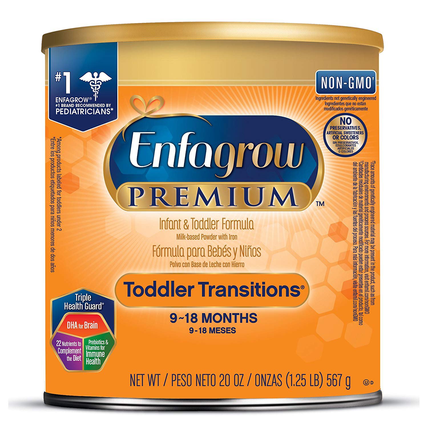 Enfagrow Premium Toddler Transitions Pediatric Oral Supplement, 20 oz. Can