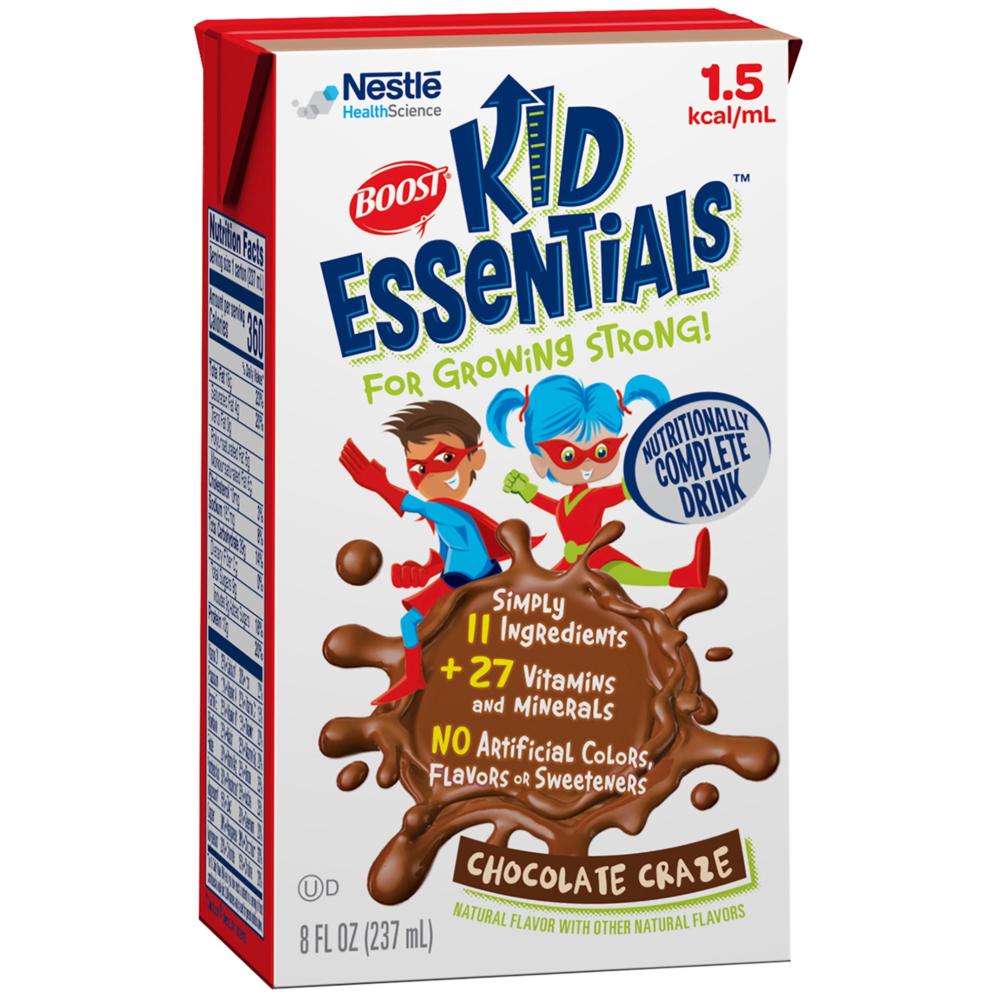 Boost Kid Essentials 1.5 Chocolate Pediatric Oral Supplement / Tube Feeding Formula, 8 oz. Tetra Brik