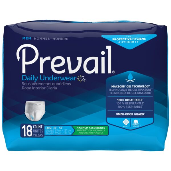 Prevail Men's Daily Underwear Maximum Absorbent Underwear, Large / Extra Large