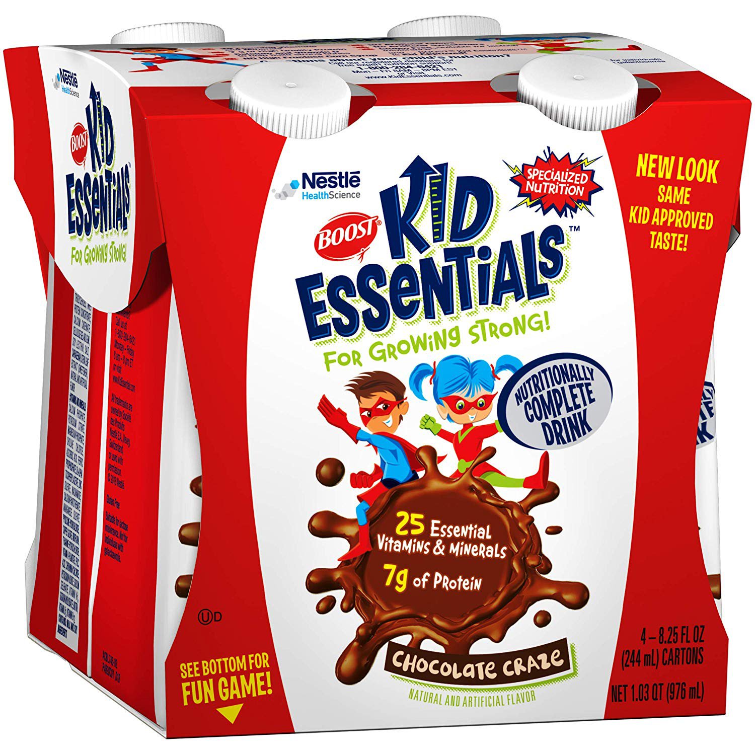Boost Kid Essentials Chocolate Pediatric Oral Supplement, 8.25 oz. Bottle