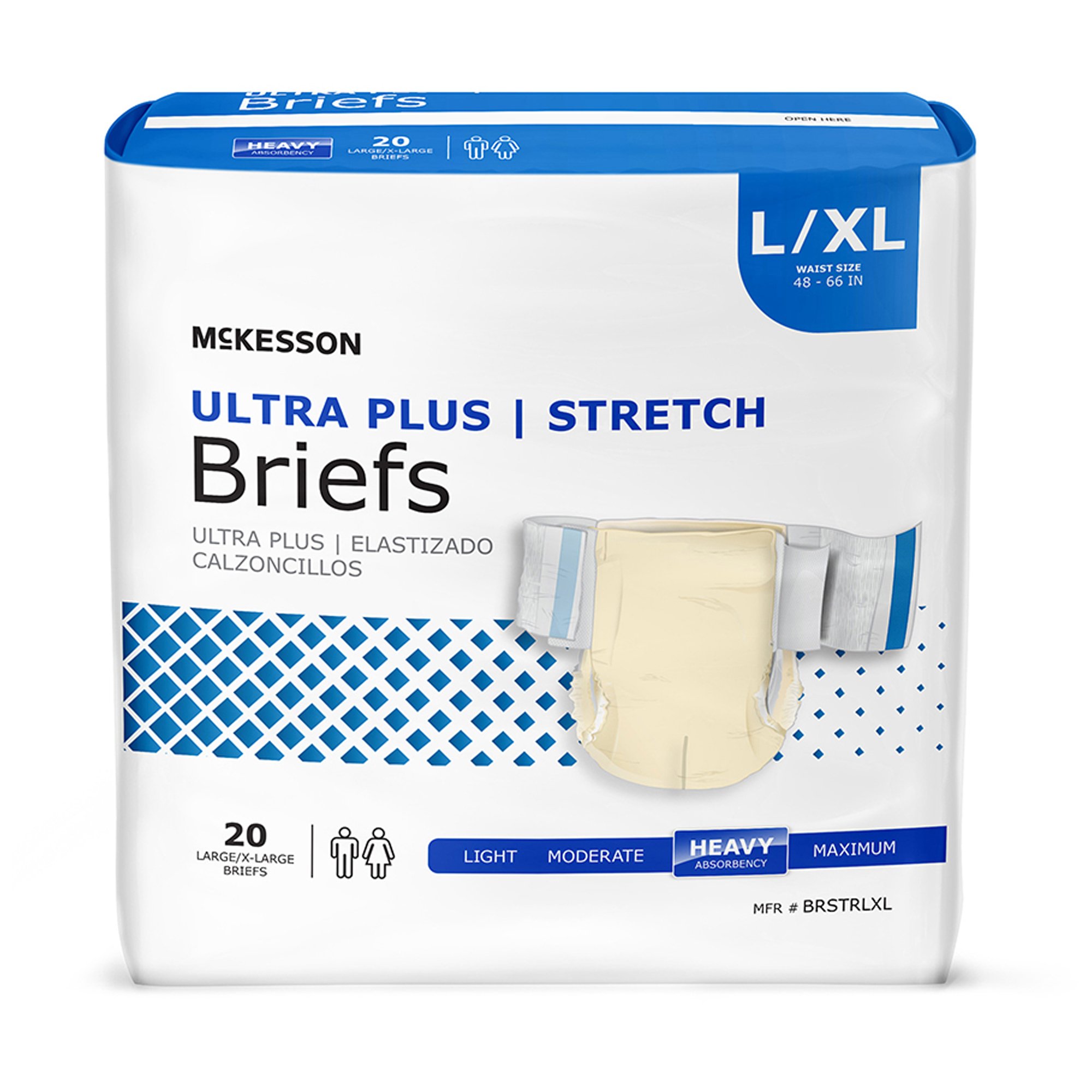 McKesson Ultra Plus Stretch Heavy Absorbency Incontinence Brief, Large / Extra Large