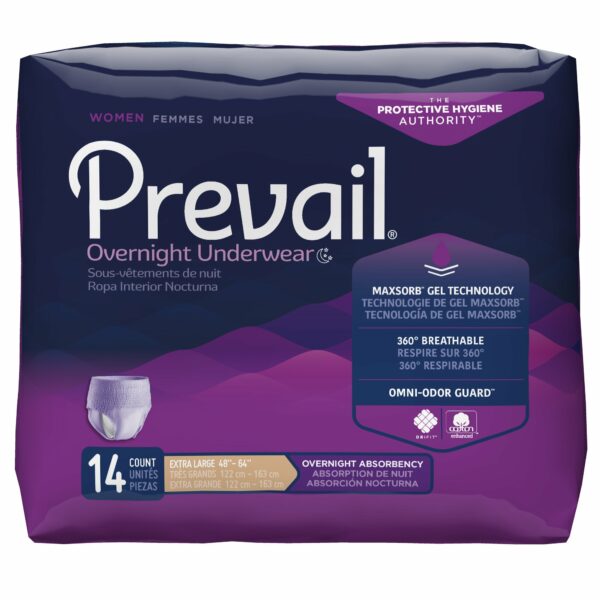 Prevail Women's Overnight Absorbent Underwear, Extra Large