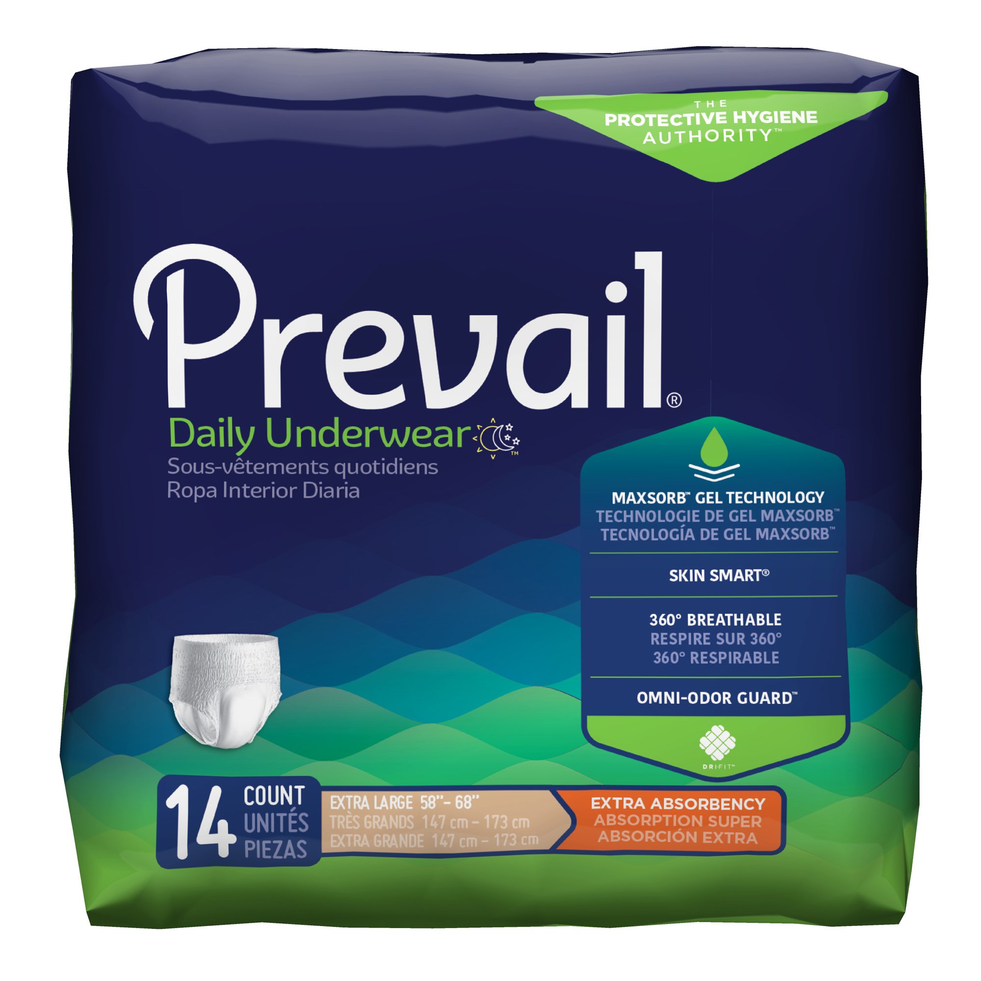 Prevail Daily Underwear Extra Absorbent Underwear, Extra Large