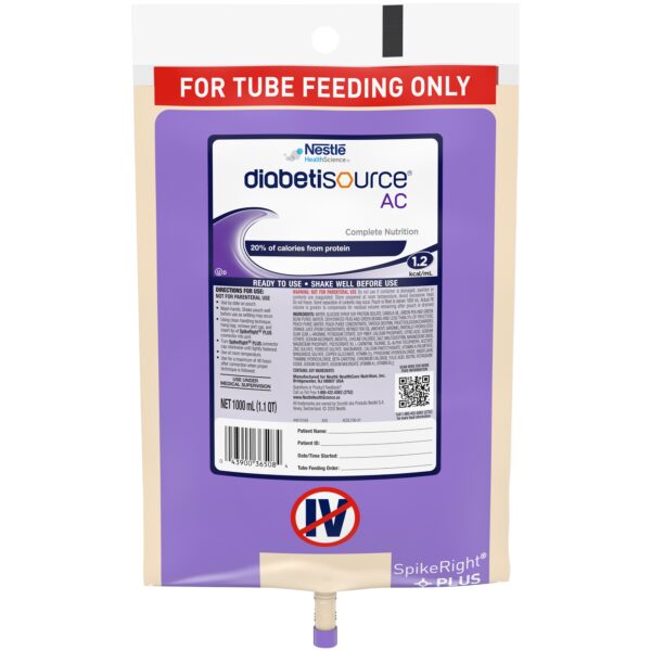 Diabetisource AC Ready to Hang Tube Feeding Formula, 33.8 oz. Bag