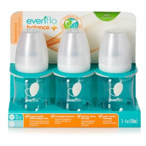 Evenflo Feeding Balance + Standard Neck Baby Bottle, 4 oz., 3 per Pack, 4 Packs per Case